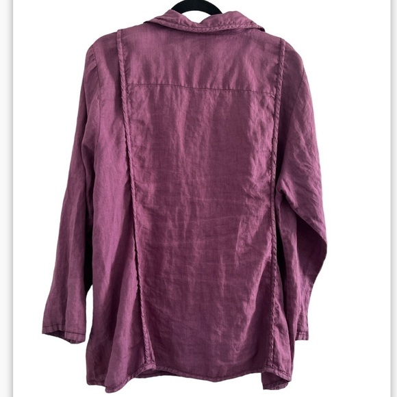 Cynthia Ashby Ruffle Cotton Long Sleeve Top - Picture 6 of 11